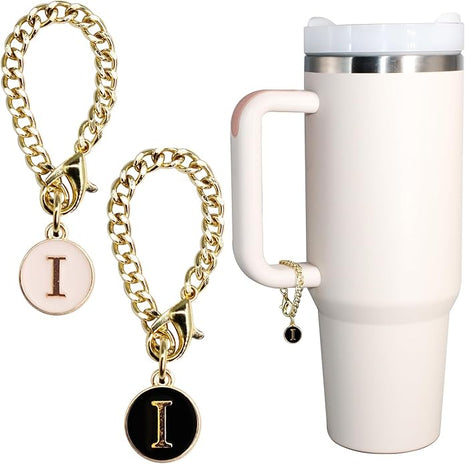 Letter Charm Accessories for Stanley Cup 2PCS Initial Name ID Personalized Handle Charm for Stanley Tumbler