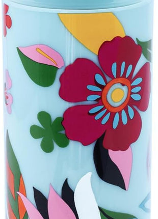 kate spade new york Acrylic Tumbler with Lid and Straw, 24 oz Tumbler, Slim Double Wall Tumbler (Safari Floral)