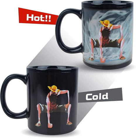 One Piece Luffy Changing Coffee Mug Heat-Sensitive Reactive Ceramic Cup Coffee Mug