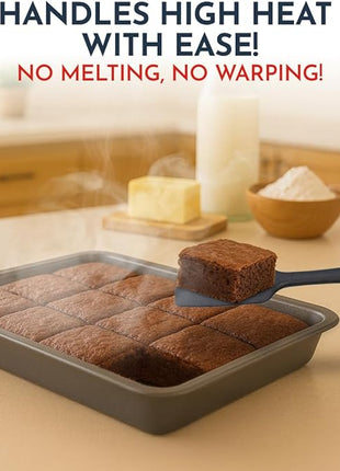 4-Piece Black Baking Spatula Set - Holiday Baking Essentials, Rubber Spatulas Silicone Heat Resistant, BPA-Free - Spatula Set for Nonstick Cookware - Silicone Baking Utensils