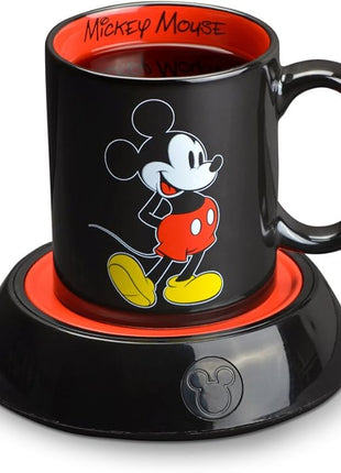 Disney Mickey Mouse Mug Warmer with 12 oz Mug by Select Brands - Coffee Cup Warmer with Ceramic Mug Included - Electric Warmer Plate for Home & Office - Disney Kitchen Accessories - Mickey Mouse