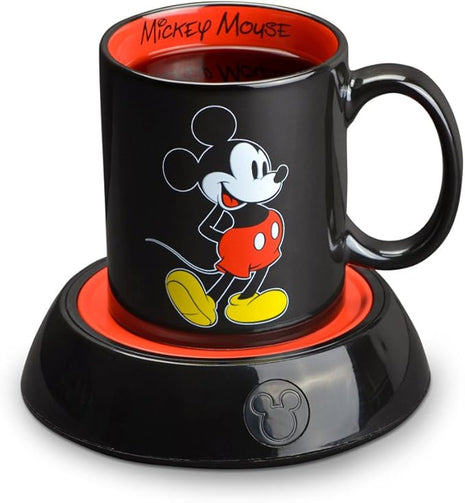 Disney Mickey Mouse Mug Warmer with 12 oz Mug by Select Brands - Coffee Cup Warmer with Ceramic Mug Included - Electric Warmer Plate for Home & Office - Disney Kitchen Accessories - Mickey Mouse