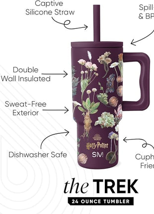 Simple Modern Harry Potter Kids 24 oz Tumbler with Handle and Silicone Straw Lid | Spill Proof and Leak Resistant | Reusable Stainless Steel Bottle | Gift Kids Boys Girls | Trek Collection | Herbology