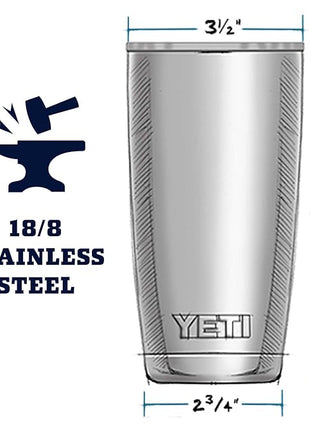 YETI Rambler 20 oz Tumbler, Stainless Steel, Vacuum Insulated with MagSlider Lid, Coral