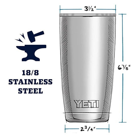 YETI Rambler 20 oz Tumbler, Stainless Steel, Vacuum Insulated with MagSlider Lid, Coral