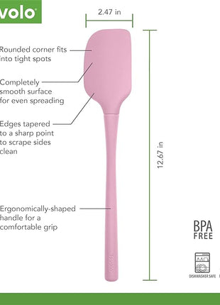 Tovolo Flex-Core All Silicone Spatula, Tapered Silicone Edge for Scraping, Ergonomic Handle, Heat-Resistant Rubber Spatula, BPA-Free & Dishwasher Safe Baking Tool & Kitchen Utensil