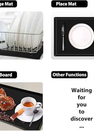 WK Flexible Plastic Cutting Boards Mats with Lip, Foldable Cutting Board for Kitchen Set of 3, Black Cutting Boards for Meat, Nonslip Cutting Mats Sheets, BPA Free, Dishwasher Safe