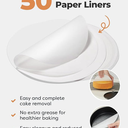 Kootek Cake Pan Set of 3, Nonstick Springform Pans with Removable Bottom, 4, 7, 9 Inch Round Cheesecake Baking Pans with 50 Pcs Parchment Paper Liners