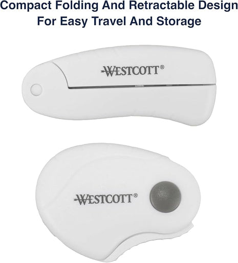 Westcott Titanium-Bonded Minis for Crafts and Sewing, Including Scissors for Fabric and Paper and Rotary Cutter, 2-Piece Set