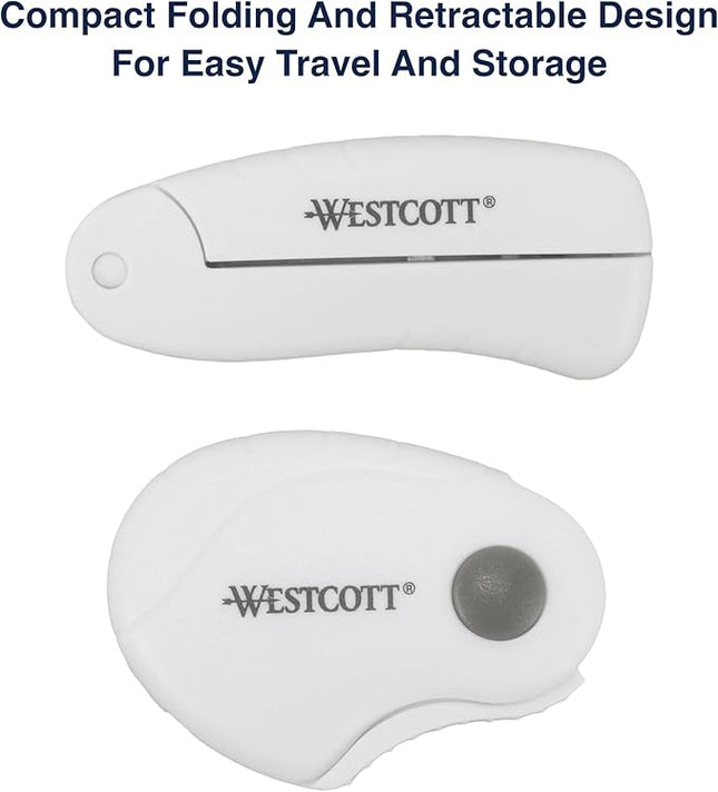 Westcott Titanium-Bonded Minis for Crafts and Sewing, Including Scissors for Fabric and Paper and Rotary Cutter, 2-Piece Set