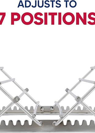 HIC Kitchen Roasting Adjustable Baking Rack, Chrome-Plated Steel, Adjusts to 7 Different Positions, 11.5 x 10.5 x 0.5-Inches