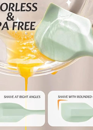 Silicone Spatula,8-pack Spatula Set,11 inch Heat Resistant Non Stick cookware with Stainless Steel for Baking,Cooking,Mixing,Flipping,BPA Free,Dishwasher Safe (11inch Mixed color)