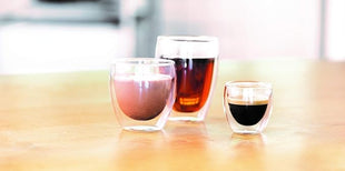 Bodum 8oz Pavina Double Wall Glasses, High Heat Borosilicate Glass, Set of 2, Clear