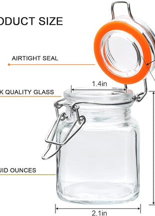 Encheng 4 oz Glass Jars With Airtight Lids And Leak Proof Rubber Gasket,Small Mason Jars With Hinged Lids For Kitchen, Mini Spice Jars With Twine And Tags Labeling 30 Pack