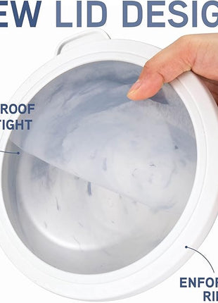 COOK WITH COLOR Mixing Bowls with TPR Lids - 12 Piece Plastic Nesting Bowls Set includes 6 Prep Bowls and 6 Lids, Microwave Safe Mixing Bowl Set (Blue and White)