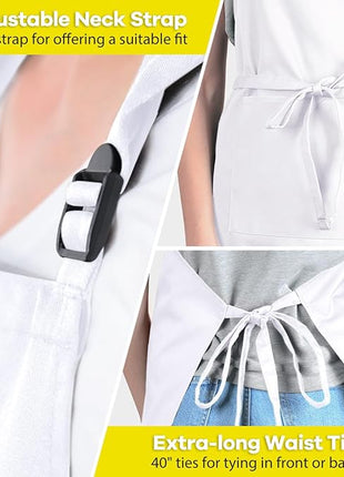 ROTANET Extra Large Apron for Men Adjustable Bib Aprons with 2 Pockets Cooking Kitchen Women Chef Water & Oil Resistant