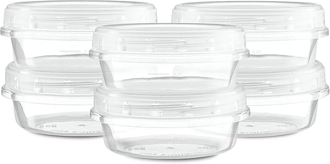 (8 Ounce 10 Pack) Clear Twist cap Containers with Clear Top Screw on Lids Twist Top Food Storage Freezer Containers