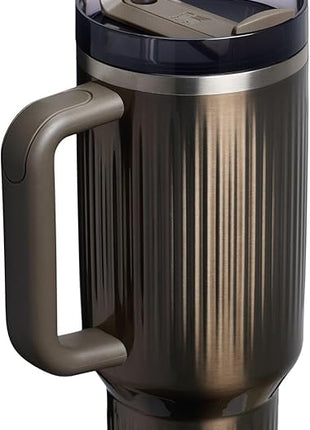 STANLEY Quencher H2.0 Tumbler with Handle and Straw 40 oz | Flowstate 3-Position Lid | Cup Holder Compatible for Travel | Insulated Stainless Steel Cup | BPA-Free | Fluted Gunmetal Shine