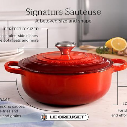 Le Creuset Enameled Cast Iron Signature Round Sauteuse, 3.5 qt., Olive