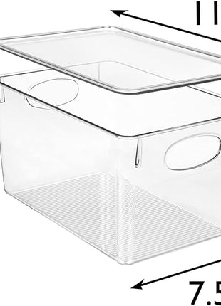 ClearSpace Plastic Storage Bins With lids, 4 Pack – Perfect Pantry Organization and Storage – Fridge Organizer, Pantry Storage Containers and Storage Bins, Cabinet Organizers