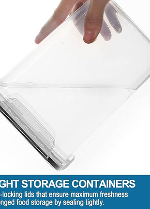 VERONES Large Tall Airtight Food Storage Containers, 10 PACK Plastic Airtight Kitchen & Pantry Organization, Ideal for Flour & Sugar Plastic Canisters with Labels