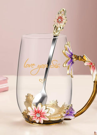 Sisters Gifts from Sister for Women Elegant Tea Cup Unique Christmas Birthday Gifts for Sister,Little,Big,in Law