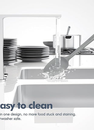 5 Pieces Silicone Spatula Set, Food Grade Rubber Spatula, Upgrade Strong Handle with Ergonomic Grip, Heat Resistant Up to 600°F for Nonstick Cookware, Cooking Gray