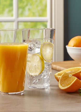 US Acrylic Palmetto [Set of 16] 20 ounce Plastic Stackable Water Tumblers in Clear, Lightweight Value Set of Drinking Cups, Reusable, BPA-free, Made in the USA, Top-rack Dishwasher Safe