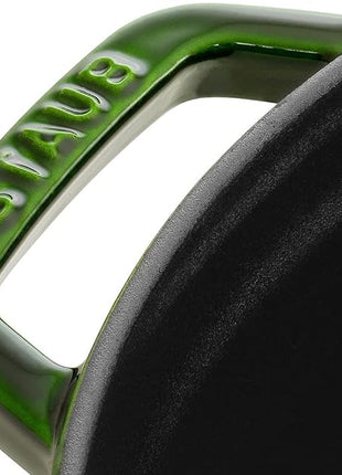 STAUB Cast Iron Roaster/Cocotte, Round, 24 cm, 3.8 L, Basil/Green