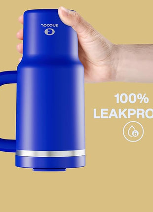 32 oz Tumbler with Handle and Straw: Stainless Steel Insulated Tumbler Keeps Cold for 24 Hours, Leakproof Travel Cup Fits in Cup Holder and BPA-Free,Royal Blue