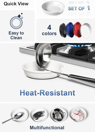 LE TAUCI Ceramic Spoon Rest, 4.8 Inch Spoon Rest for Stove Top, Spoon Holder for Kitchen Counter, Coffee Spoon rest, Utensil Rest for Cooking, True White