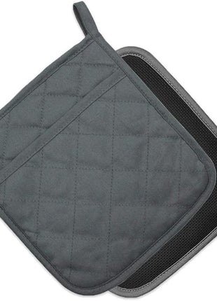2 PCS Gray Pot Holders Sets for Kitchen Heat Resistant Oven Hot Pads with Pockets Non Slip Soft Grip Potholders for Baking Cooking 8"x8.5"
