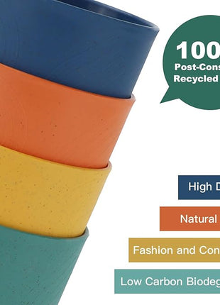 Homienly Drinking Glasses Premium Wheat Straw Unbreakable Cups - Set of 6 Alternative to Plastic Cups Reusable Unbreakable Drinking Cup Reusable Dishwasher Safe Water Glasses Tumblers (12 OZ)