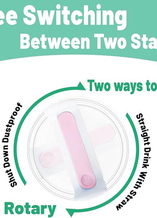 40 OZ Tumbler Lid Replacement Fit for Stanley Cup, 2 Pack Clear Replacement Lids Fit for Stanley Travel Tumbler, Spill Proof Tumbler Covers for Stanley Cup Accessories (Clear - Pink)