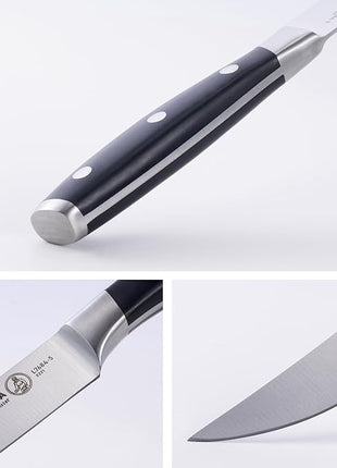 Messermeister Avanta 5” Fine Edge Steak Knife Set - Pack of 2 - German X50 Stainless Steel - Rust Resistant & Easy to Maintain - Includes 8 Total Steak Knives