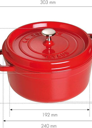 Staub 4 Qt. Round Cocotte-cherry Red