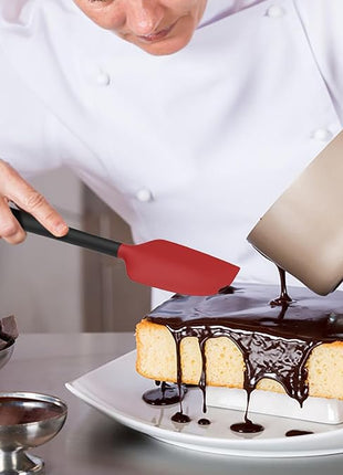 Coukre Silicone Spatula Set of 5,High Temperature Resistant, Food Grade Silicone, Dishwasher Safe, for Baking, Cooking (Colorful B Black)