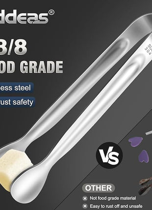 12PCS Ice Tongs Mini Sugar Tong - 2 Sizes 6 & 4 Inch Stainless Steel Small Serving Tongs, Small Kitchen Tiny Tong for Appetizers,Tea Party, Coffee Bar, Desserts (Silver)