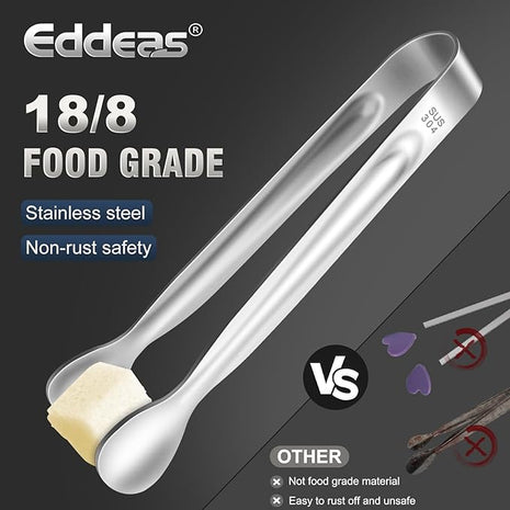 12 PCS Mini Serving Tongs, 6 Inch Small Sugar Tongs, Stainless steel Small Kitchen Tiny Food Tongs for Serving Food, Coffee Bar, Tea Party, Desserts Party and Ice Bucket