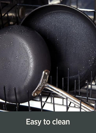 All-Clad Essentials Hard Anodized Nonstick Fry Pan Set 2 Piece, 8, 10,5 Inch Oven Broiler Safe 500F, Lid Safe 350F Pots and Pans, Cookware Black