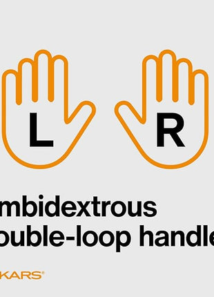 Fiskars Premier No. 5 Micro-Tip Orange-Handled Fabric Scissors - Double Loop Handle - Sewing and Craft Scissors - Orange