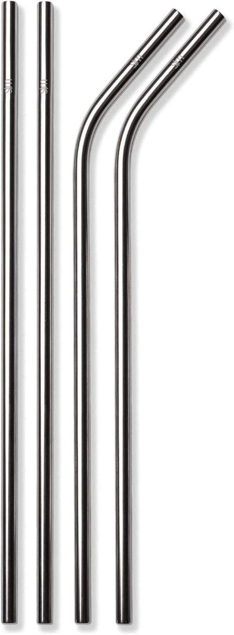 Simple Modern Stainless Steel Reusable Straws | Toxin Free and Waste Reducing Straw for Tumblers and Travel Mugs | Classic Collection | 4 Count (Pack of 1) | Stainless Steel