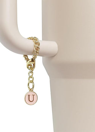Letter Charm Accessories for Stanley Cup 2PCS Initial Name ID Personalized Handle Charm for Stanley Tumbler