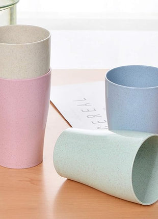 shopwithgreen 14 oz Wheat Straw Cups, Unbreakable Drinking Glasses Stackable | Reusable Water Tumbler, Mug Set for Coffee, Wine, Camping, BPA-Free | Dishwasher & Microwave Safe