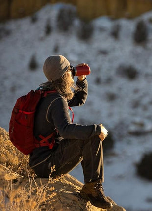 WACACO Octaroma Lungo Vacuum Insulated Coffee Mug, Double-wall Stainless Steel Travel Tumbler With Drinking Lid, 10 fl oz(300ml)， Carmine Red