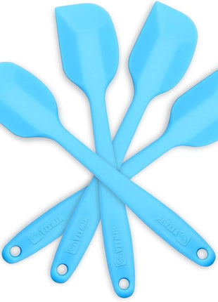Silicone Spatula 4-piece Set, Heat-Resistant Non-stick Rubber Spatulas with Stainless Steel Core, Blue