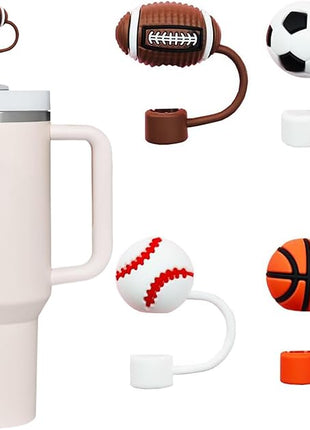 4Pc Straw Cover for Stanley Cup, Silicone Straw Topper for Stanley Cup 30&40oz with Tumblers, 10mm 0.4in Lid Accessories (Reusable)