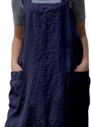 YESDOOD Cotton Linen Apron Cross Back Apron for Women with Pockets Pinafore Dress for Baking Cooking