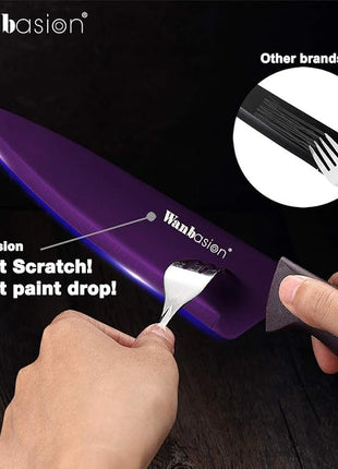 Wanbasion Purple Professional Kitchen Knife Chef Set, Stainless Steel, Dishwasher Safe with Covers
