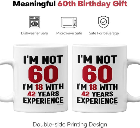 Vivulla68 60th Birthday Coffee Mug - Fabulous 1965 Gifts for Women and Men, Funny Gag Present for Mom, Sister, Sixty Year Old Party Cup, Drinking Mugs for Lady Turning 60 Year of Fabulous